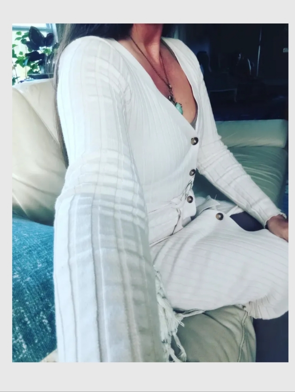 Forever 21 White Button-Down Cardigan
